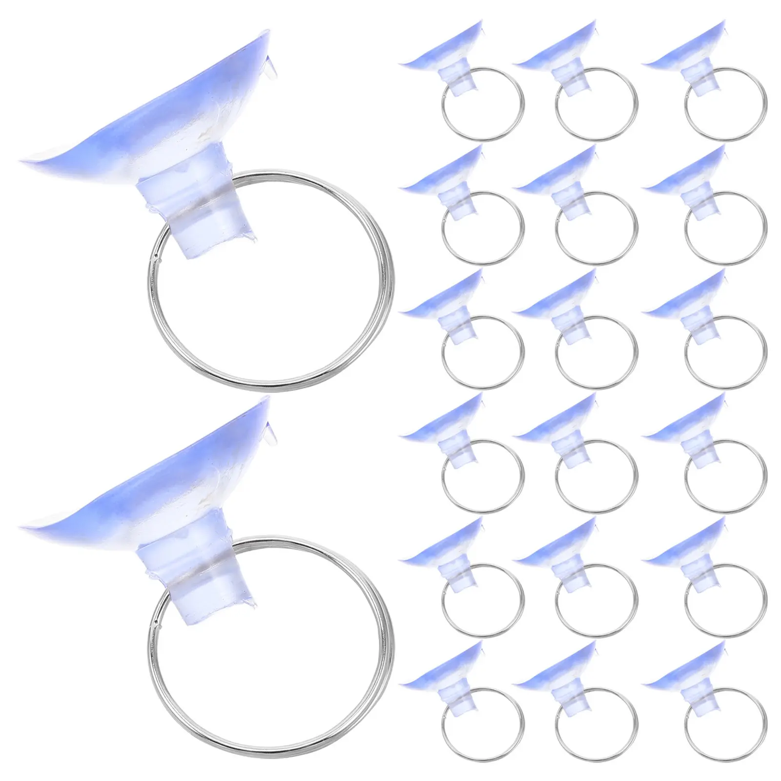 30Pcs Transparent Suction Cup Hooks Clear PVC Removable Thickened Strong Hold Bathroom Kitchen Window Hanging Accessories Metal