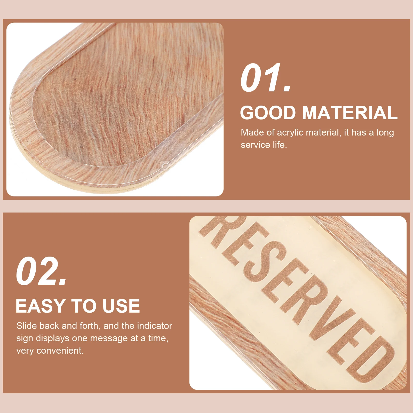 

Sliding Status Sign Acrylic Door Restroom Signs For Business Sign For Office Bathroom Hotel Meeting Room Reserved Vacant Slider