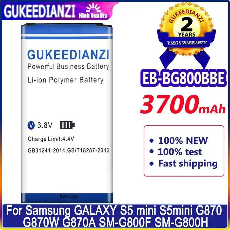 

Аккумулятор мобильного телефона EB-BG800BBE 3700 мАч для Samsung Galaxy S5 Mini S5mini G870 G870W G870A SM-G800F SM-G800H EB BG800BBE