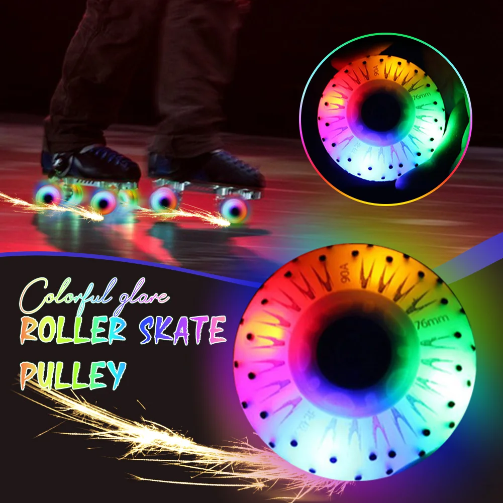 1PCS Roller Skating Wheel With Colorful Light High Brightness In-line Skate Wheels For Indoor Outdoor