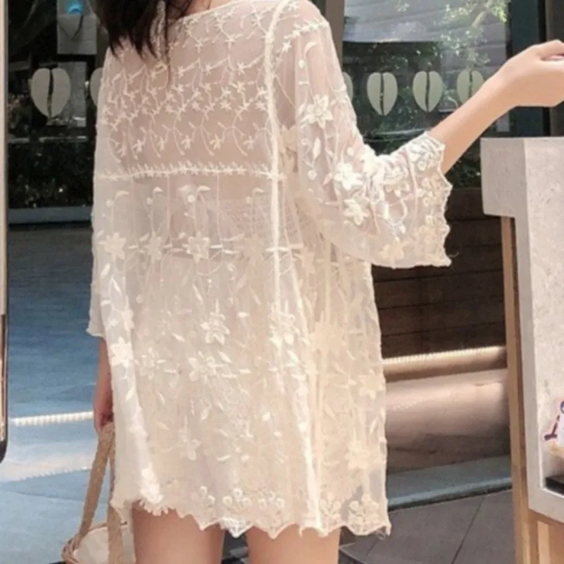 Casual Loose Boho Beach Holiday Solid Hollow Out Kni Shorts 3-Pieces Set New Sexy Backless tassels Strapless Vest Cardigan Suit