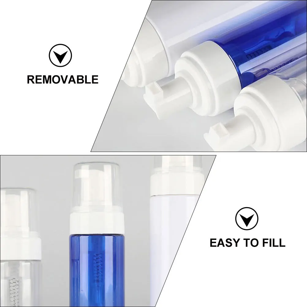 6 قطع من الزجاجات الرغوية 60 مل من زجاجات مضخة الضغط البلاستيكية المحمولة القابلة لإعادة الملء وموزعات السفر لصابون الشامبو #5