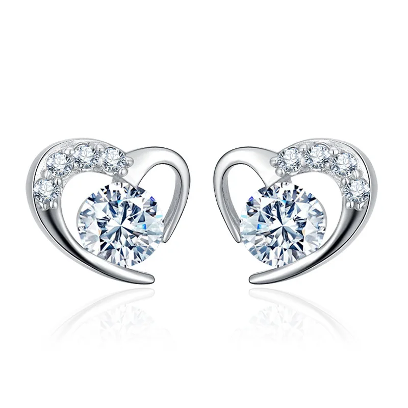 925 Sterling Silver Earrings Women Sparkling Zircon Long U-shaped Hoop Earring For Anniversary Wedding Jewelry Gifts
