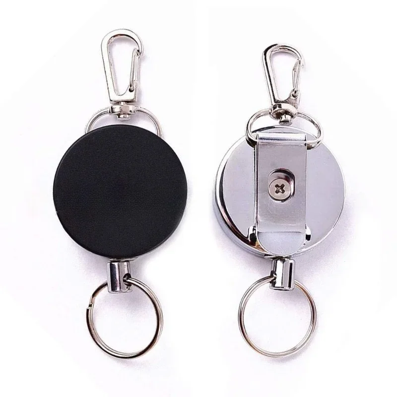 LLavero de Metal con carrete de insignia, accesorios de tarjeta de trabajo, soporte de insignia, fácil de tirar, etiqueta de identificación antipérdida, Clip de permiso de trabajo, 4cm, 1 unidad