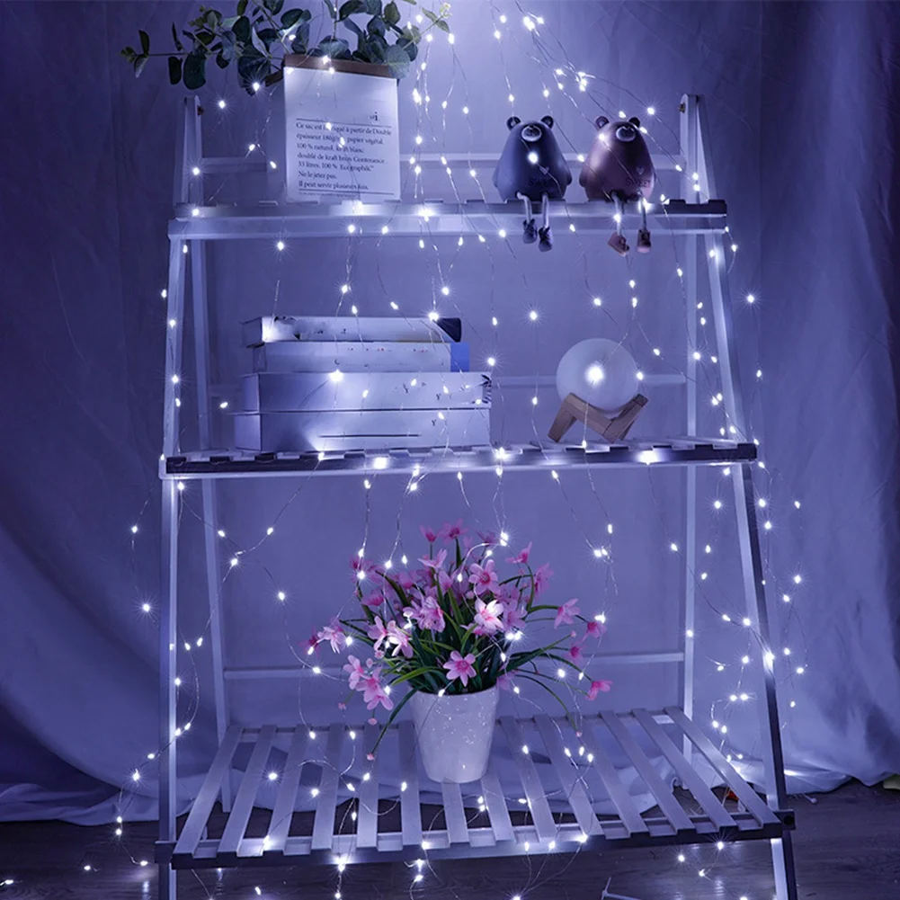 

ABLU-8-режимный пульт дистанционного управления с крючком, 2 м 200 лампочек из медной проволоки, рождественские украшения, гирлянды из ротанга