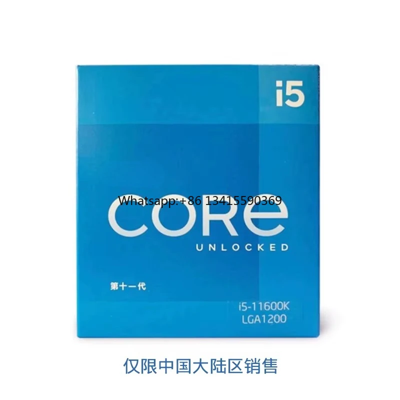 معالج وحدة المعالجة المركزية CoRE I5-11600k من الجيل الحادي عشر، 6 النواة، 12 خيط، تردد Rui أحادي النواة يصل إلى 4.9 جيجا هرتز Enha