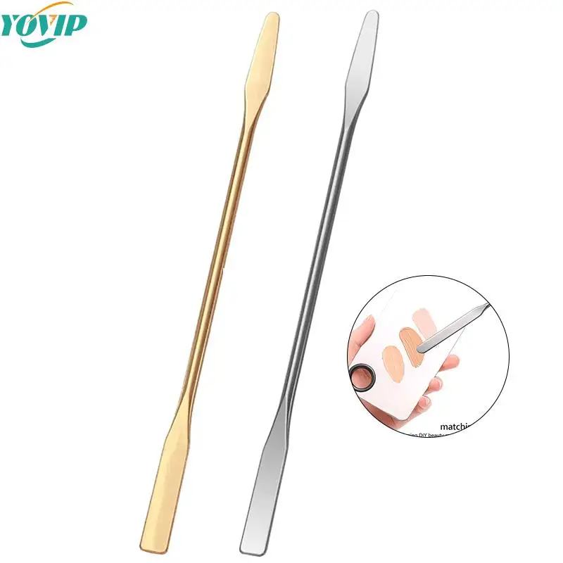 1pcs Stainless Steel Makeup Palette Spatula Dual Heads Mixing Stick Nail Art Foundation Cream Blender Spatula Mixing Tools