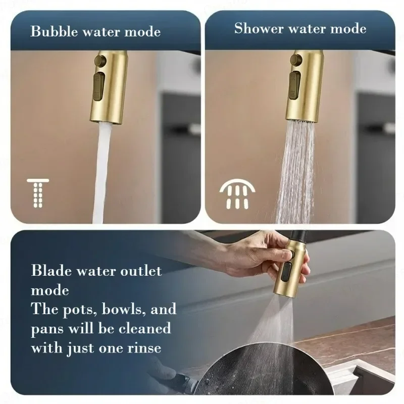 Black Pull down Kitchen Faucet 304 Stainless Steel Magnetic Rotation Single Lever Sink Mixer Tap for Hot And Cold Water