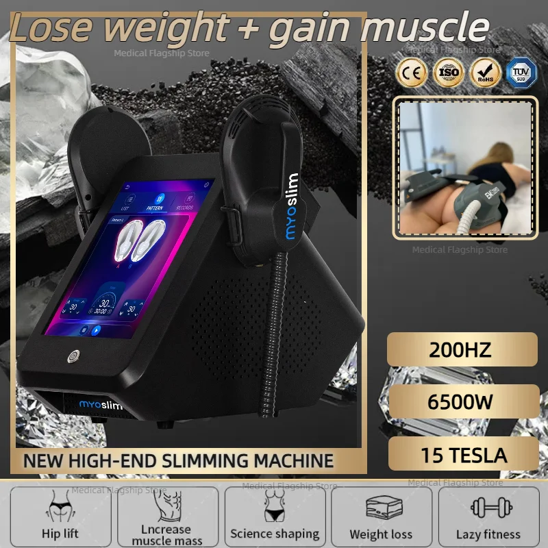 

mysolimbody shaping machine RF Ems body shaping and weight loss massager 15 Tesla electromagnetic fat slimming muscle stimulator