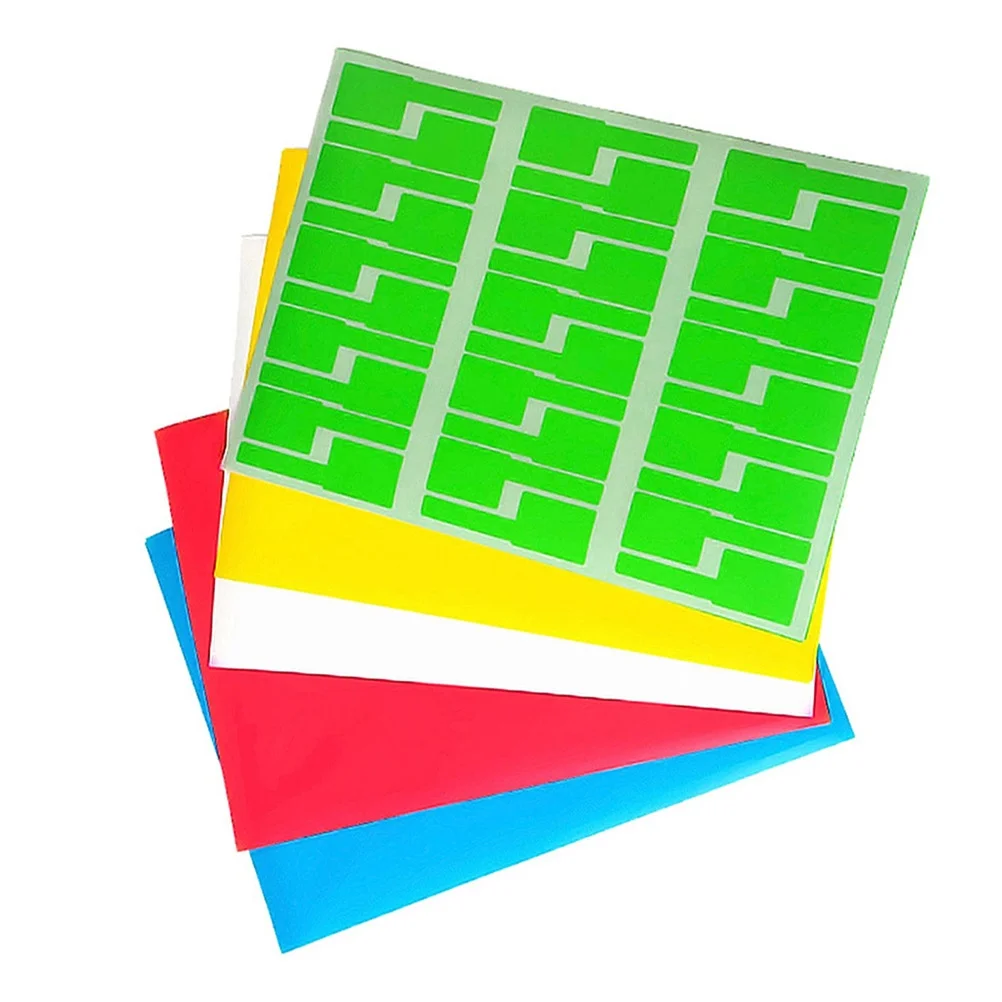 

10 Pcs Network Cable Label Sticker Labels Stickers Creative Shape Solid Color Stationery A4 Size Multi-color Blank