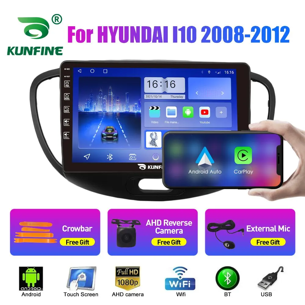 2Din Android Car Radio For HYUNDAI I10 2008-2012 Multimedia Video Player GPS Navigation Stereo Audio Head Unit Carplay 4G Wifi B