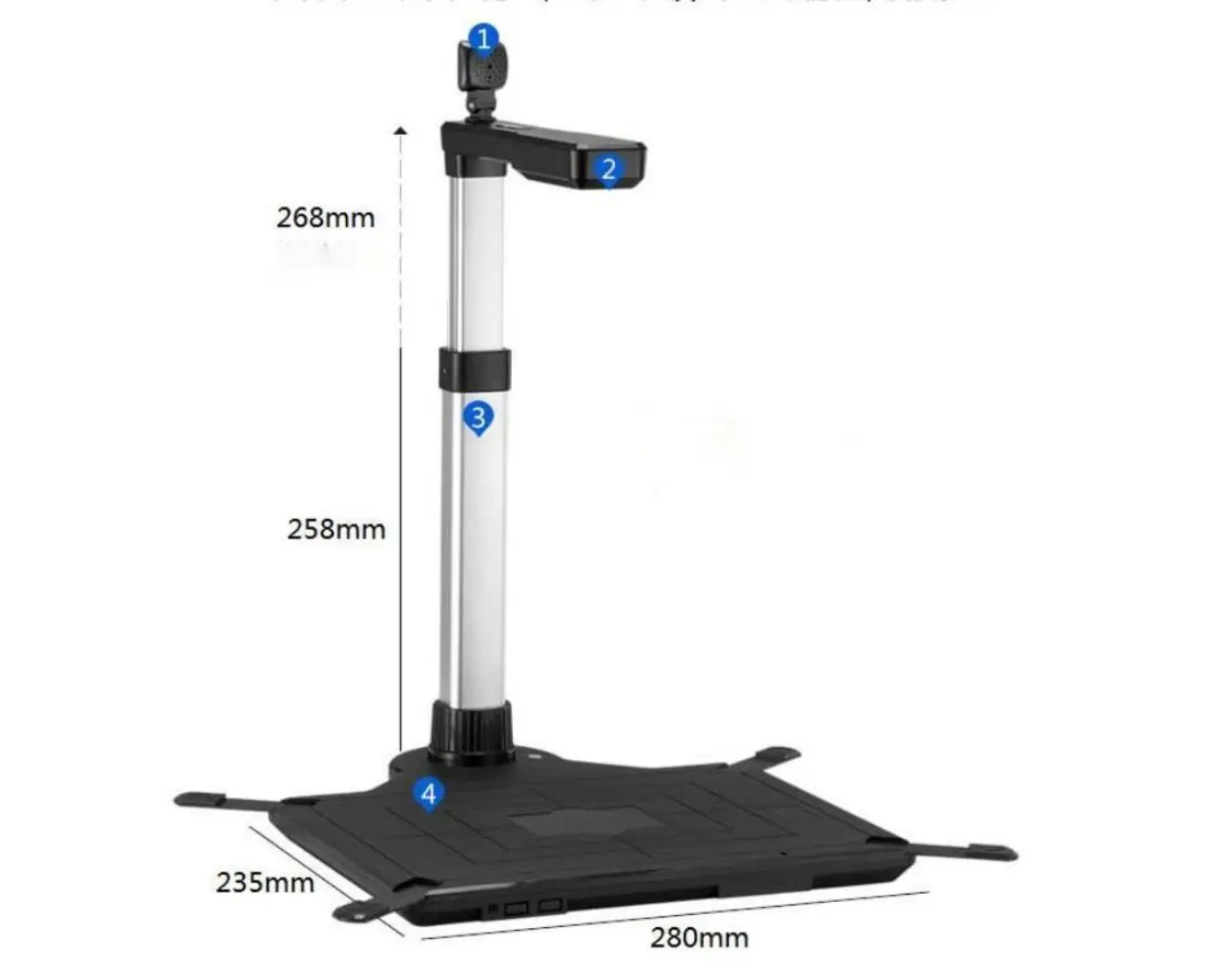High Speed Document Scanner A3 A4  10 + 2 MP with Dual Cameras Scanner Document Camera