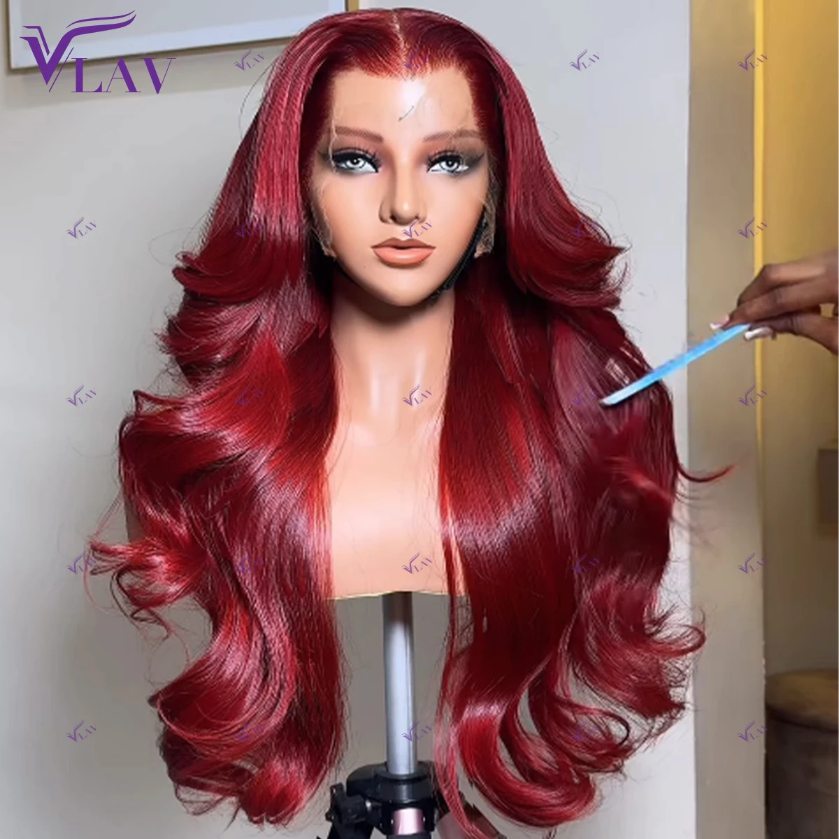 10-36Inch Glueless Wigs Human Hair Red Body Wave 360/13×6 HD Transparent Lace Wig PrePlucked For Women Bug Color Wig Wear And Go