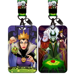 Disney villains Lanyard ID Card Holder Name Badge Holder Neck Strap Evil-Queen Keychain Phone Rope Telescopic clip Reel Yoyo