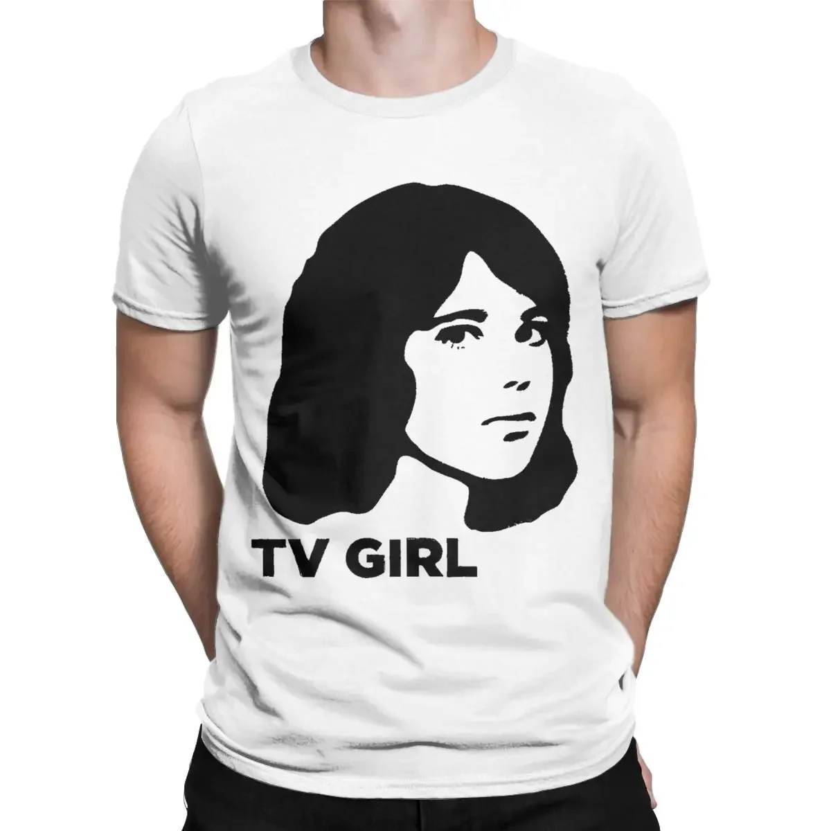 Men's T-Shirt Tv Girl Band Creative 100% Cotton Tees Short Sleeve T Shirts O Neck Clothes Plus Size