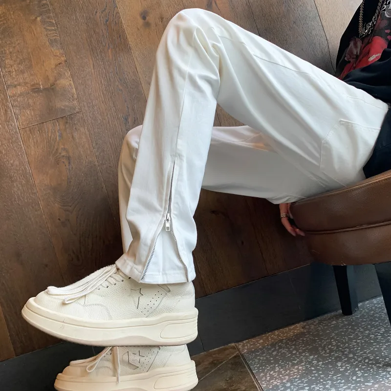 

Мужские джинсы прямого кроя: модные, в американском стиле, из прочного хлопкового стрейч-денима, молодежные, для весны и осени