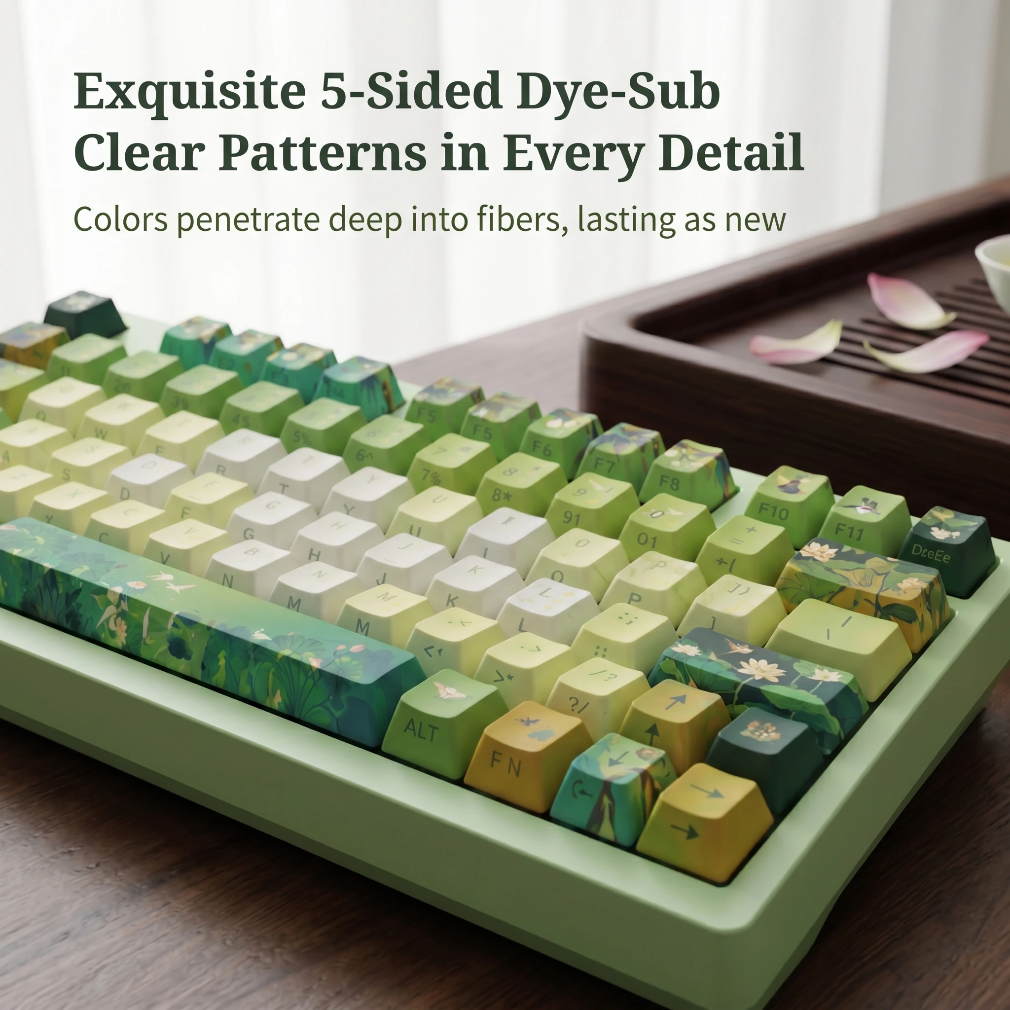 Kawaii Matcha Green Tea Cherry Profile Keycaps (120 Keys)