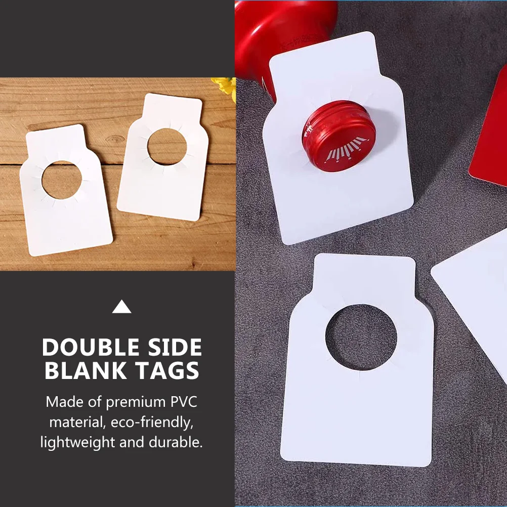 

100pcs Sided Hanging Tags PVC Bottle Labels Blank Hanging Tags Reusable Creative Marker Kitchen Bar Tools