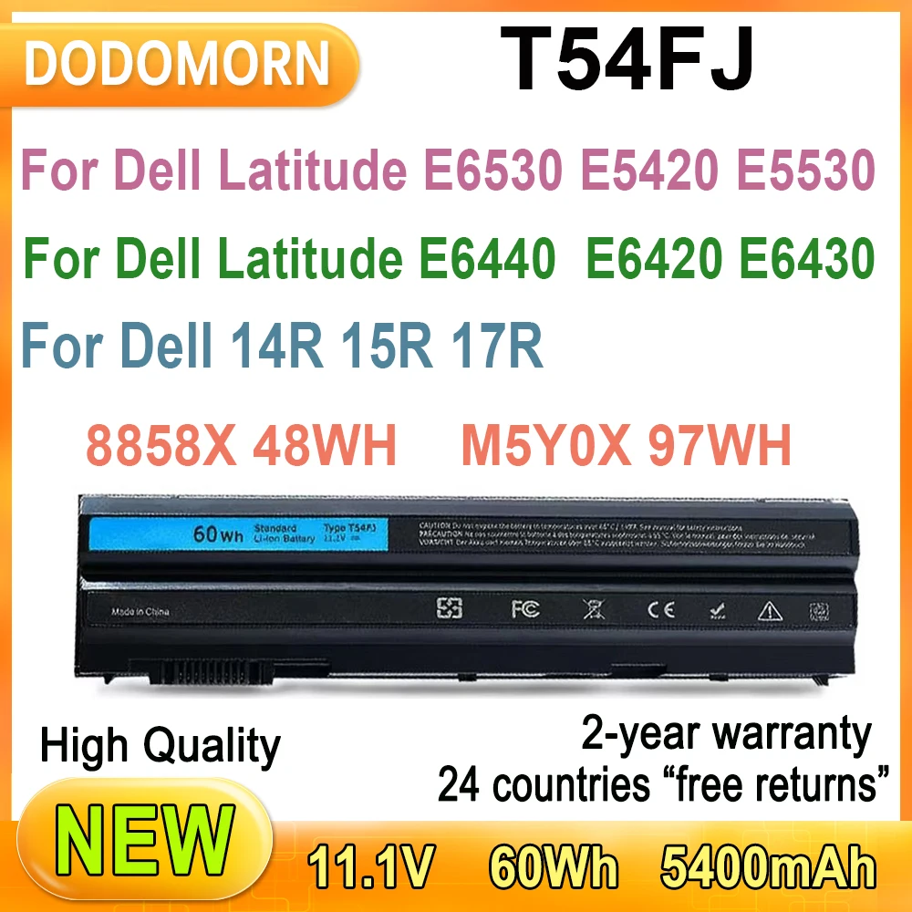 Batería del ordenador portátil T54FJ para DELL Inspiron 14R 15R 17R 4420 4520 4720 5420 5720 para DELL Vostro 3460 3560 8858X 48WH M5Y0X 97WH