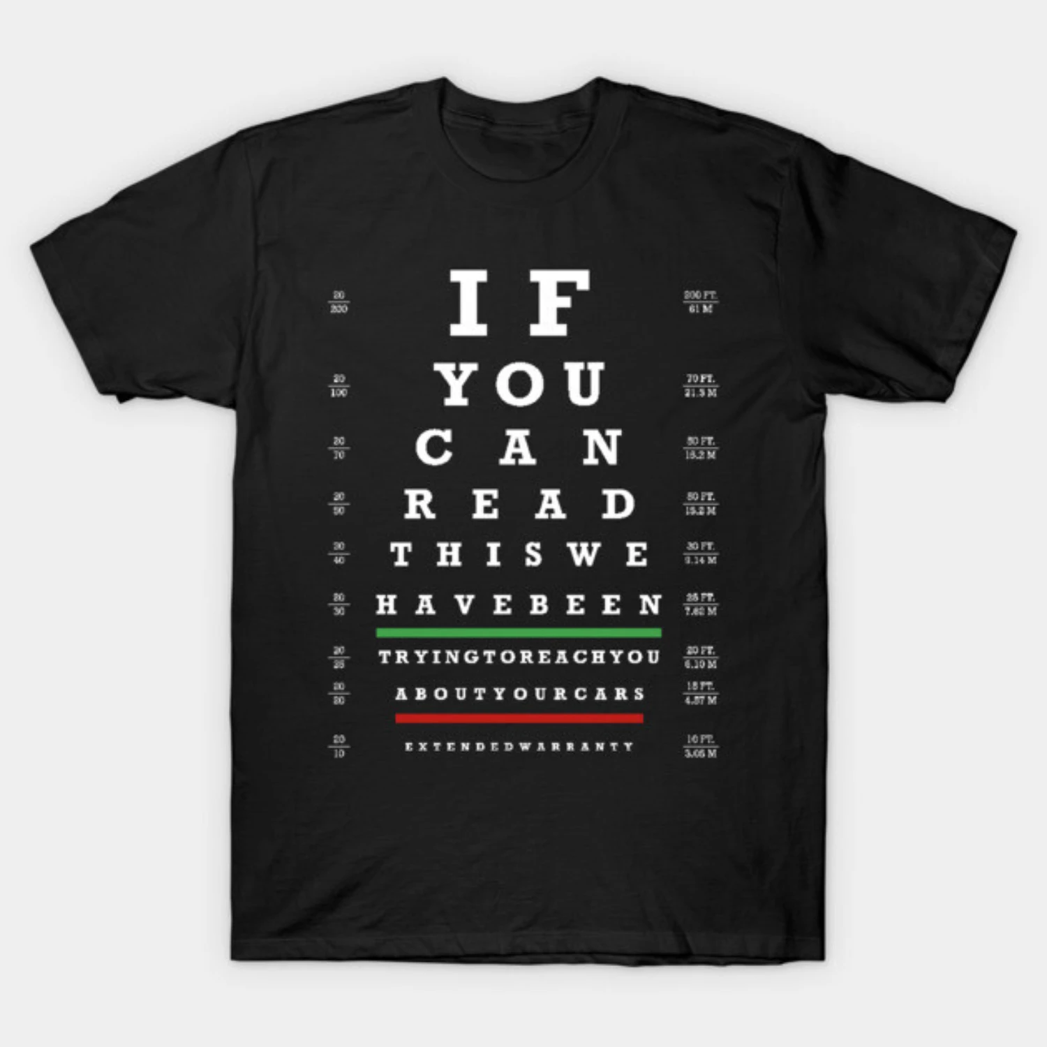 

Men Optometry Chart Auto Warranty Graphic Cotton Clothes, Crew Neck Motorcycle T-shirt, Soft Tee for Outdoor Daily Casual Wear