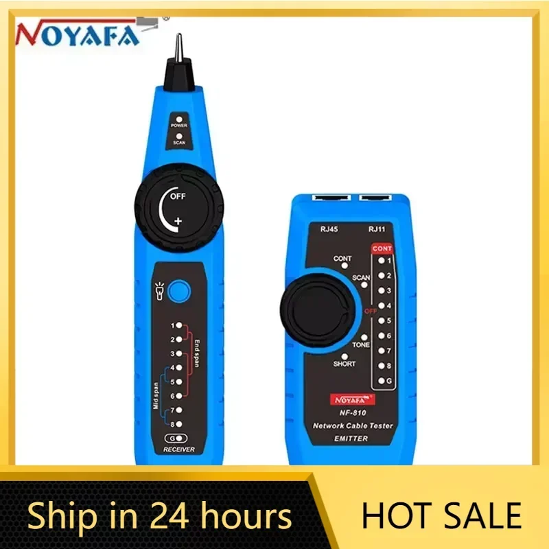 

NOYAFA NF-810 Network Cable Tester RJ11 RJ45 Wire Tracker Line Finder With LED Light Telephone Line PoE Tester LAN Tester