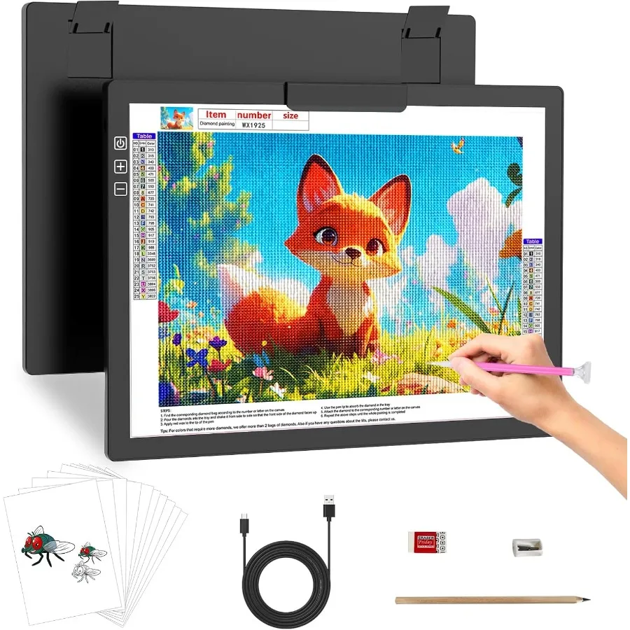 

A4 Light Pad for Tracing Rechargeable Wireless Light Box for Drawing Diamond Painting Light Board 6 Levels Brightness Battery P