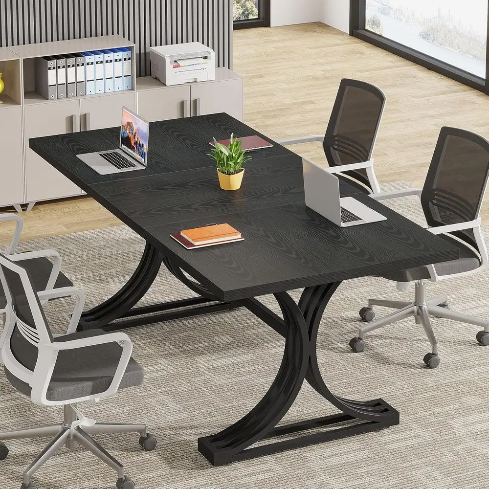 5T Small Conerence Table or 4 to 6, ern Meeting Table with Strong Metal e or Oice Meeting Conerence Room