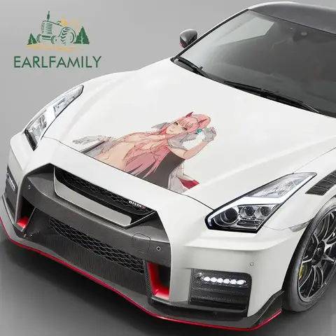 EARLFAMILY 43cm X 28.7cm Cool Big Car Stickers for 02 Zero Two Anime Sexy Decals Vinyl Car Whole Body Decor Car Styling Cute