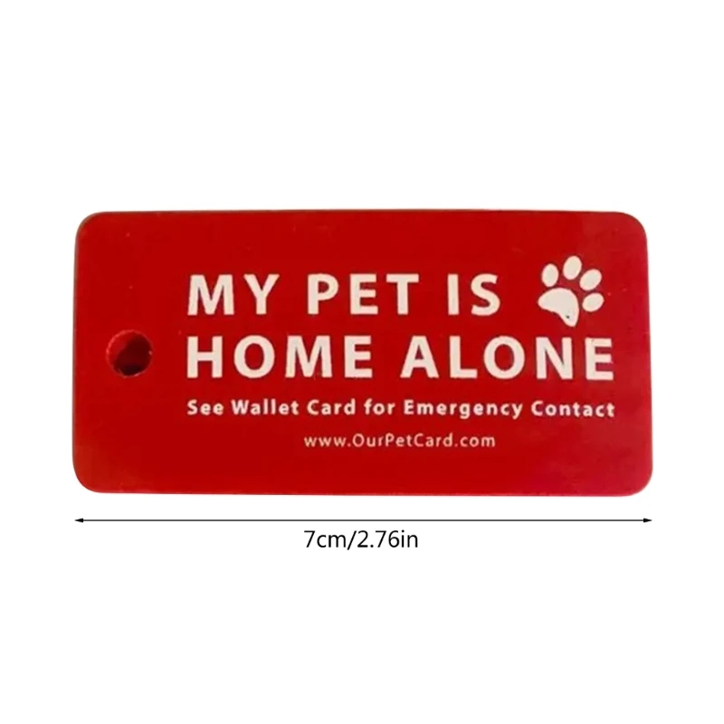 Pets are Home Alone Alert Key Tags Keychain Emergency Contact Wallet Card Folded Writable Pet Emergency Wallet Tags