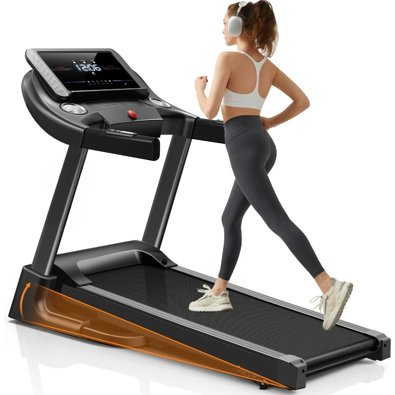 Fitness Home Auto Folding 3 Level Incline Treadmill with Pulse Sensors, 3.0 HP Quiet Brushless, 8.7 MPH, 300 lbs Capacity