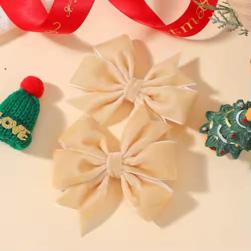 2pcs/set Handmade Velvet Bow Hair Clips for Baby Girls Vintage Christmas Red Green Bowknot Hairpins Barrette Hair Accessories - Image 11