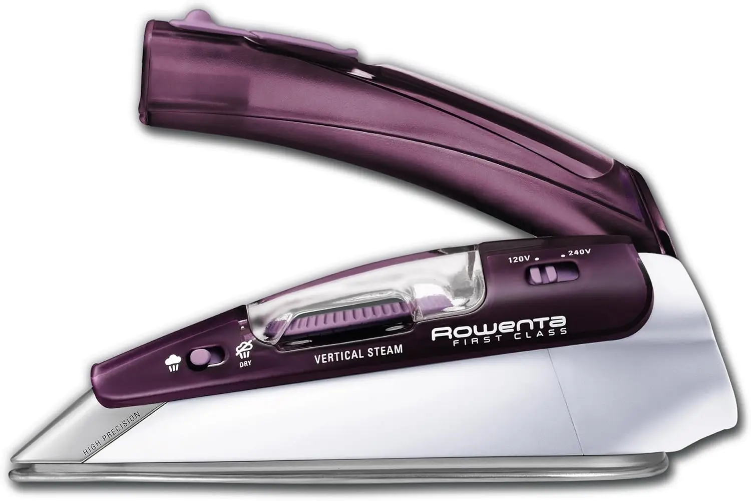 

Compact Travel Iron with Stainless Steel Soleplate, 200 Microsteam Holes, 1000W Dual Voltage Mini Steamer for Clothes in Purple