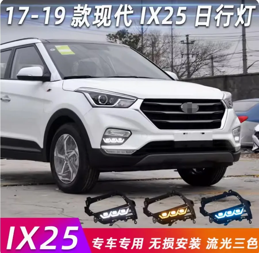 Dynamic car bupmer head light for Hyundai IX25 daytime light creta LED 2017~2019y car accessories fog for Hyundai headlamp