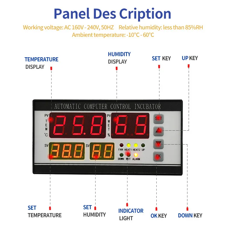 

Контроллер температуры для инкубатора XM-18, регулятор температуры и влажности XM18 для выведения птенцов