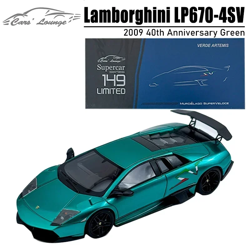 CL Car's Lounge 1/64 Lamborghini Murcielago LP670-4SV 2009 40e verjaardag groene legering speelgoedmotor gegoten metalen model cadeau