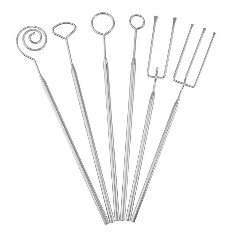 Stainless Steel Fondue Dipping Forks 1/6 Pcs Unique Durable Design Anti-slip Handle for Chocolate Cheese Family Gathering
