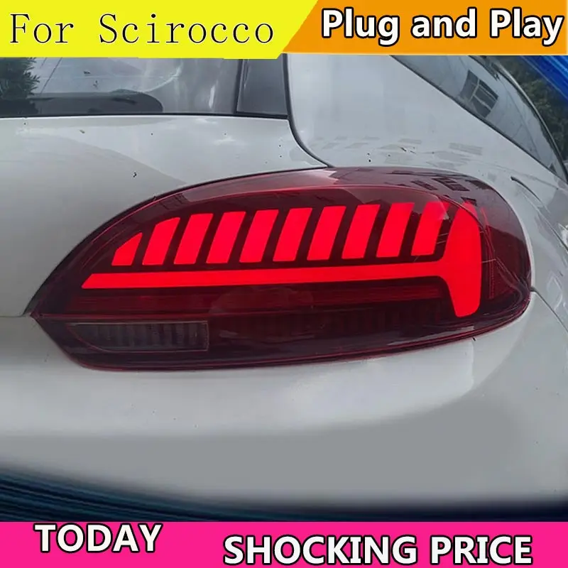 

Car Stlying For Volkswagen Scirocco 2009 - 2014 led Tail light Assembly DRL Dynamic turn signal taillight