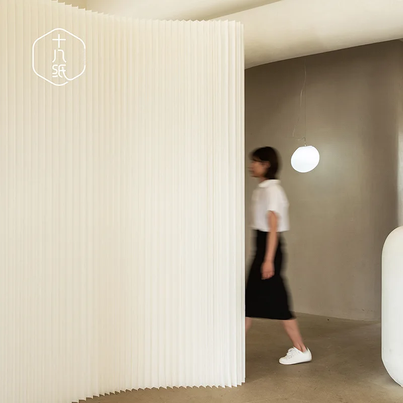 Screen partition folding soft screen live broadcast background wall arc telescopic baffle ins wind Japanese mobile