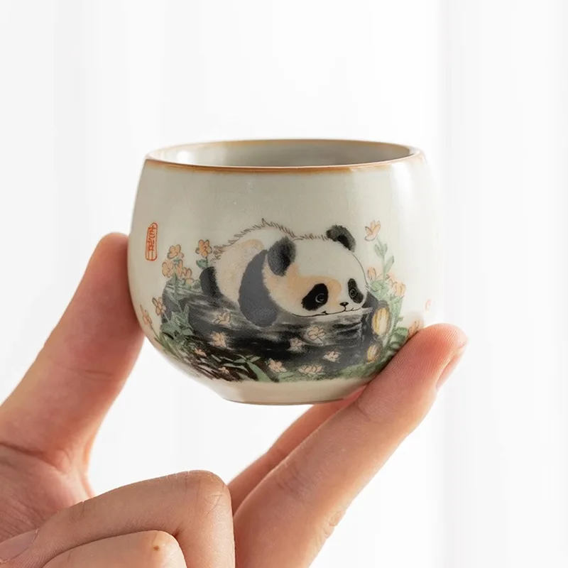 

Ru Kiln meditation small tea cup, a high-end and exquisite household tea set for opening and tasting tea