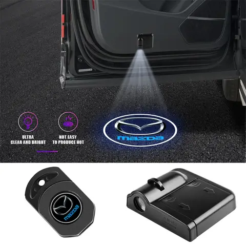 자동차 도어 HD 환영 빛 무선 프로젝터 유도 램프 마즈다 2 3 5 6 7 323 626 RX7 RX8 MX3 MX5 Axela Atenza CX3 CX4 CX5