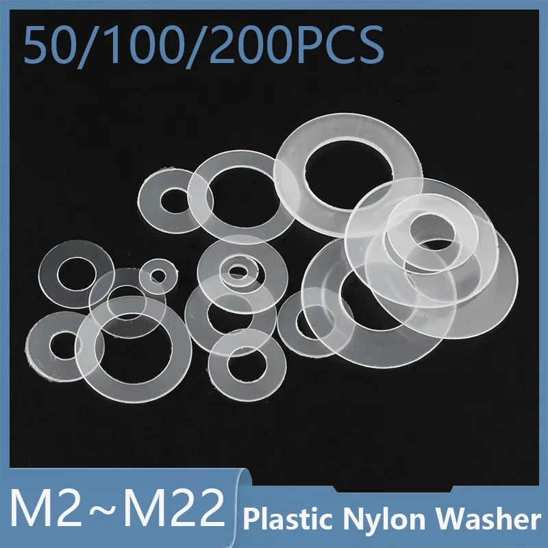 Plastic Nylon Flat Washer M2 M2.5 M3 M4 M5 M5.8 M6 M8 M10~ M22 White Round Plastic Hard Plastic Ultra-Thin Gasket