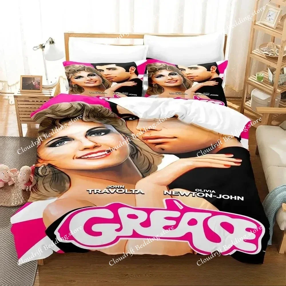 

3D Print Grease Bedding Set Boys Girls Twin Queen King Size Duvet Cover Pillowcase Bed boys Adult Home Textileextile