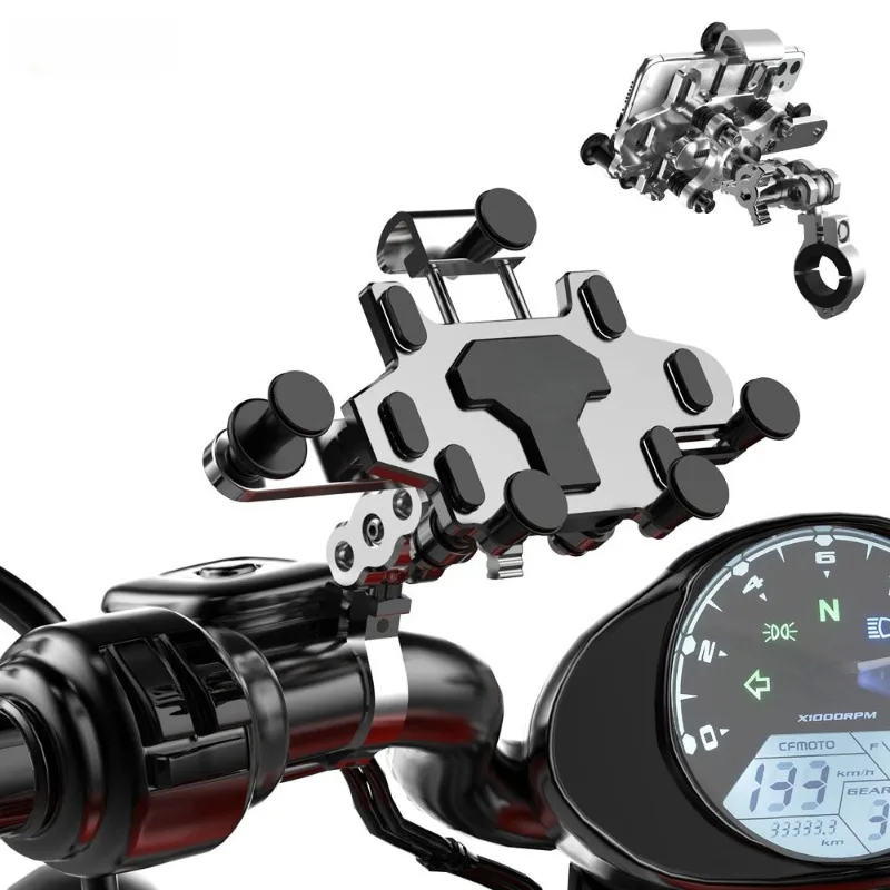 

Универсальный держатель для телефона на мотоцикле, несколько способов установки, амортизирующая подставка для телефона из сплава, регулируемый навигационный кронштейн