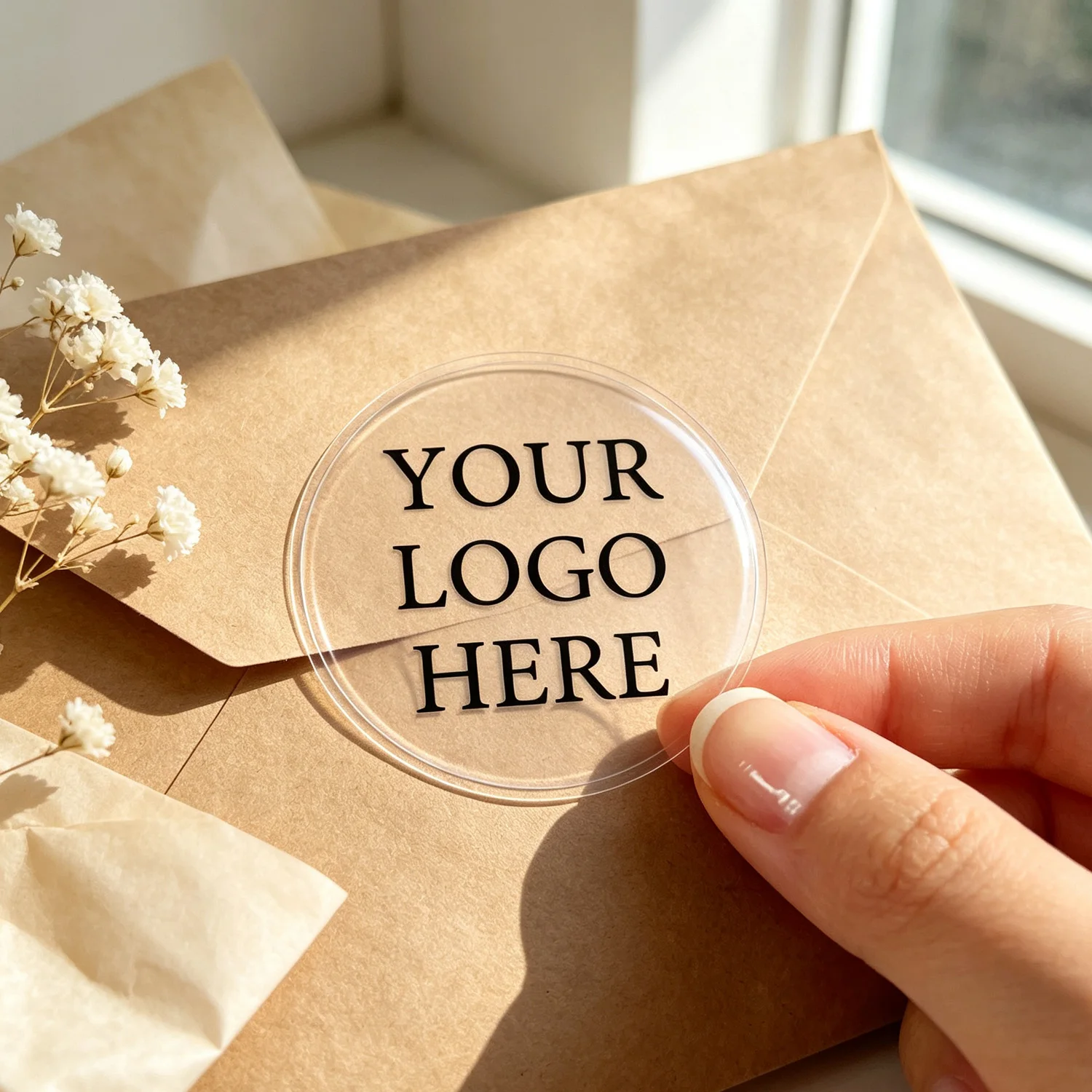 Customized Transparent Circular stickers, Personalized Logo Transparent stickers, Packaging Customized Brand stickers