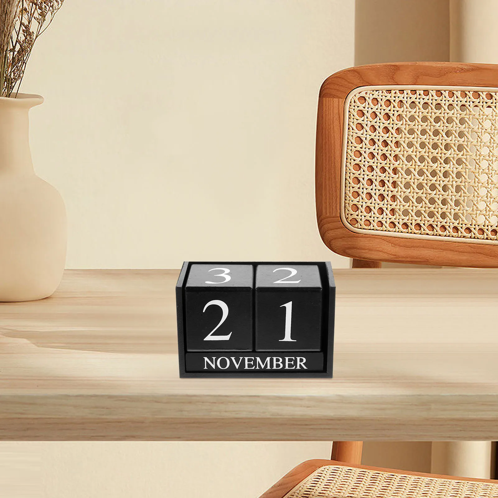 

Wooden Calendar Perpetual Desk Calendar Manual Month Date Blocks Home Office Accessory Home Accessory Office Supplies