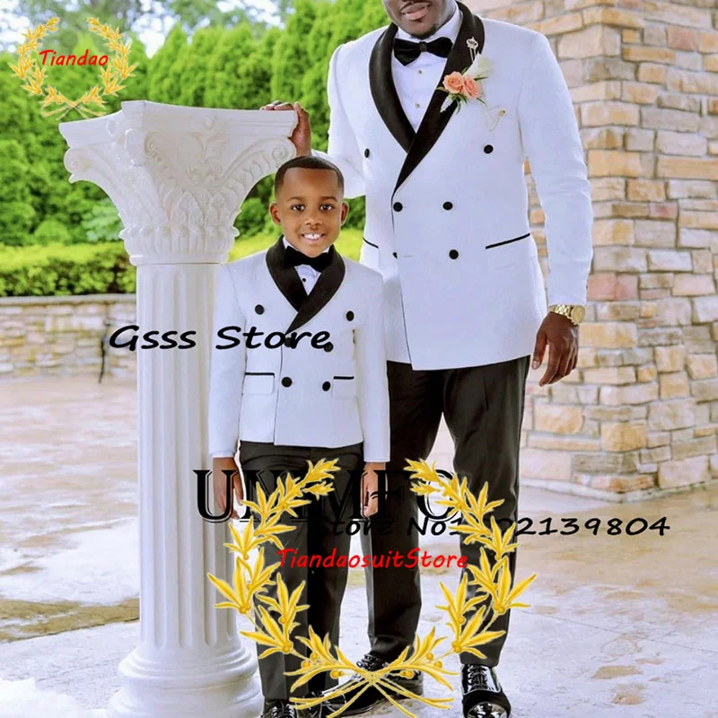 Kids Boy Suits Wedding Tuxedo Dress Clothing Birthday Party Formal Blazer Sets (Jacket +Tie Pants+) 2 Piece