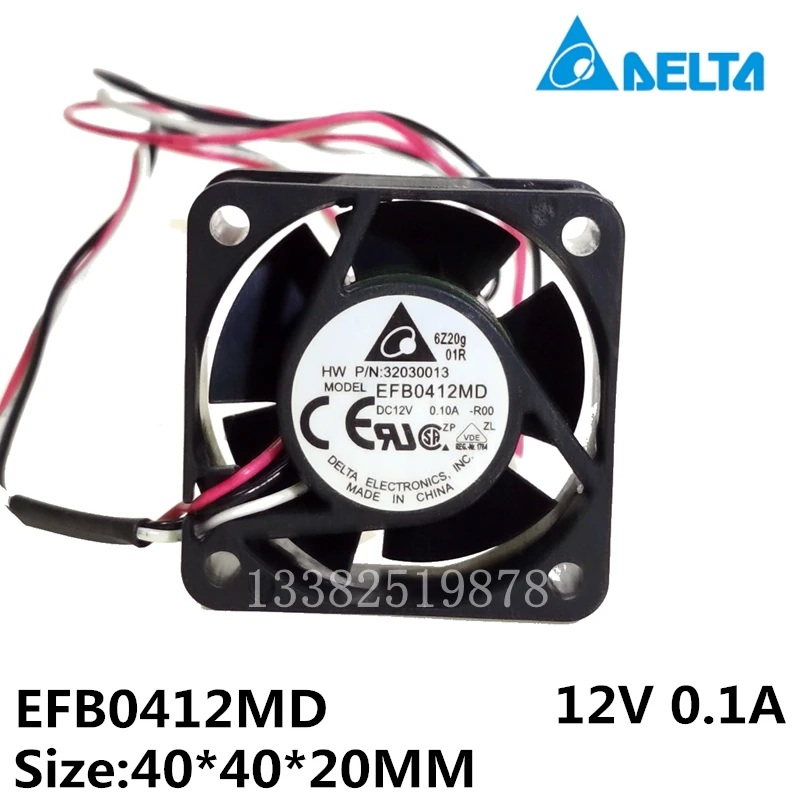 New original for delta EFB0412MD 4cm 12V 0.1A 40*20MM H3C switch 3-wire silent cooling fan