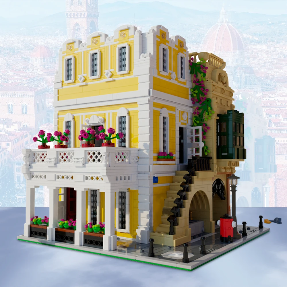 Gobricks MOC Classic Architecture Florentine Palazzo Building Block set City Street View Palace Castle Education Brick Toys Gift