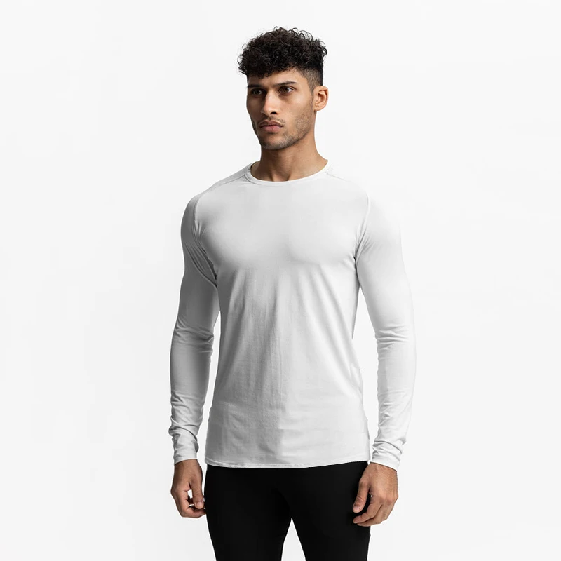 Autumn Men's Gym Workouts train Running Pumping iron Long Sleeve Quick Dry Compression Sportswear Sportswear for Tight T-shirts