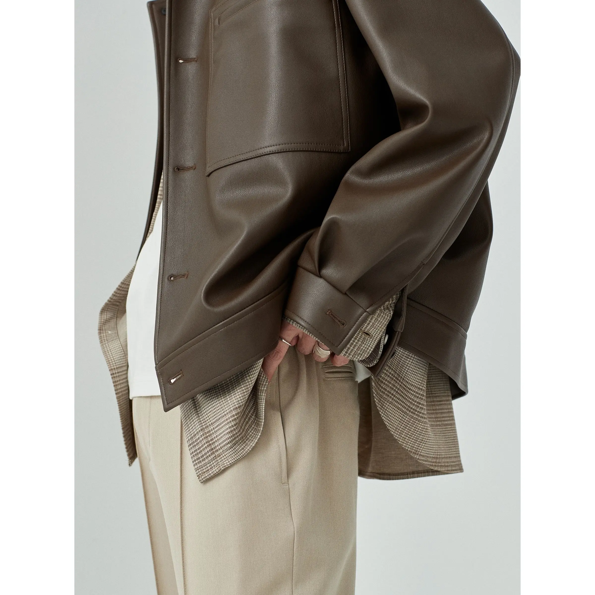 Black Leather Jacket Men Autumn Korean Casual Loose Buttons PU Leather Jacket for Men Luxury 2024 New Short Motorcycle Jacket